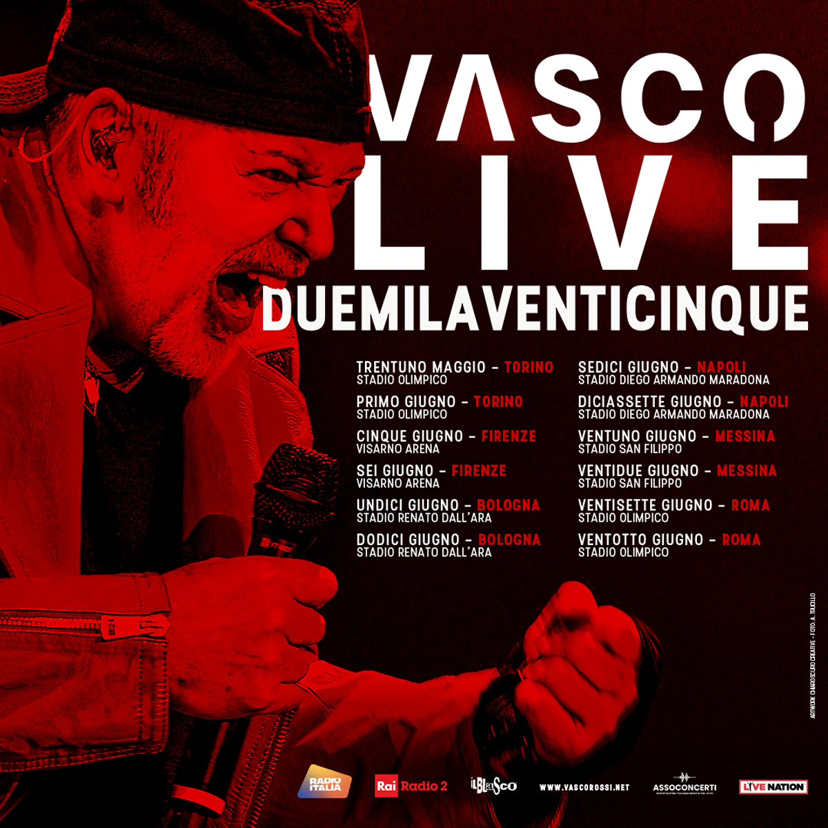 Biglietti Vasco Rossi Vascolive 2025 Vivaticket